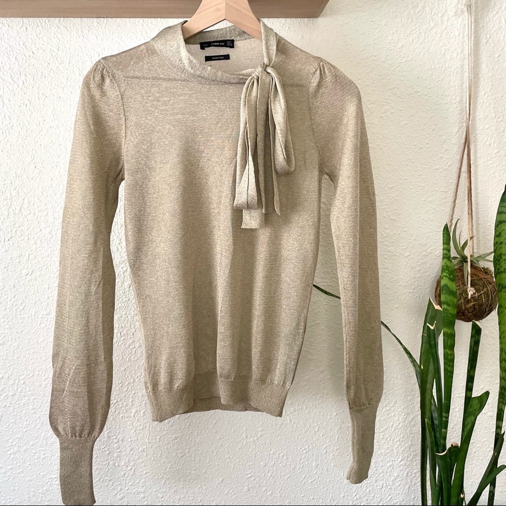 Zara gold Italian Yarn knit sweater